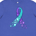 thumbnail image 4 of Inktastic Suicide Prevention Ribbon with Blue and Purple Hearts Youth T-Shirt, 4 of 5