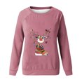 thumbnail image 4 of WXLWZYWL Women's Christmas Sweatshirts Funny Goblet Print T-Shirt Slim Fit Crewneck Long Sleeve Xmas Santa Pullover Tops, 4 of 4