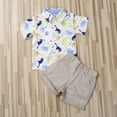 thumbnail image 3 of Wassery Baby Boys Clothes Shorts Set Short Sleeve Lapel Dinosaur Print Shirt+Solid Color Shorts Kids 2Pcs Toddler Summer Gentleman Outfits for 1-6 Years, 3 of 6
