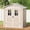 Beige+White, variant on Dextrus 6 x 4.4 FT Resin Outdoor Storage Shed with Fence-Side Panels, Side Windows, Lockable Door & Air Vents for Garden Backyard Patio Lawn,Brown+Black