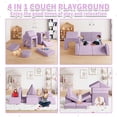 thumbnail image 5 of Linor 13PCS Modular Kids Play Couch, Kids Couch with Climbing Slope, 13 in 1 Toddler Couch for Boys and Girls, Blueberry, 5 of 9