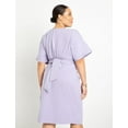 thumbnail image 4 of ELOQUII Women's Plus Size Cross Front Flutter Sleeve Dress, 4 of 6