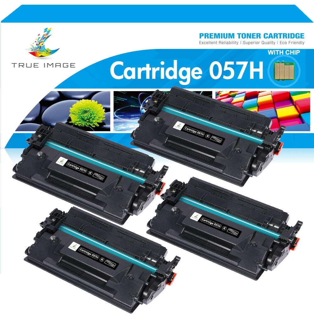 True Image 4Pack Compatible Toner Cartridge with Chip for Canon 057H