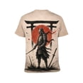 thumbnail image 2 of LAOLIUSN Men’s All Over Print Graphic T-Shirt, Japanese Samurai Ronin Katana Rising Sun Torii Dragon Sakura 3D Printed Streetwear Tee, Short Sleeve Crewneck, S-4XL, 2 of 7
