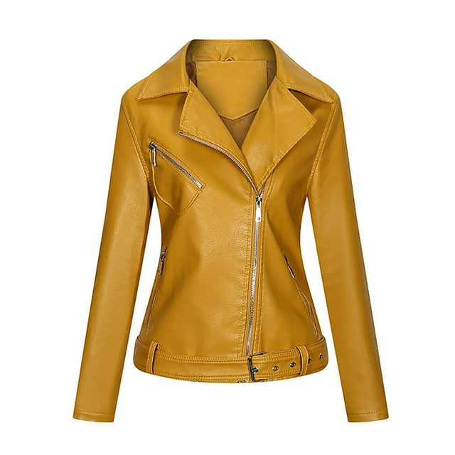 LOVZFMLL Cardigan pour Femmes Mode Solide Fermeture Éclair Hauts en Cuir Cardigan avec Poche Manteau Court Veste