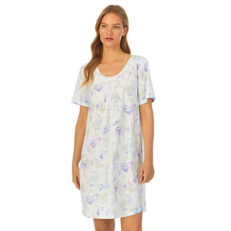 Women's Carole Hochman Cotton Short Sleeve Nightgown Color: Butterfly Garden Size: LARGE