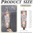 thumbnail image 2 of 2Pcs Cloth Plastic Bag Holder Rose Theme 4 Adhesive Hook Grocery Pull Rope Free Adjustment Reusable Organizer Washable Wall Mount Hanging Storage Dispenser, 2 of 9