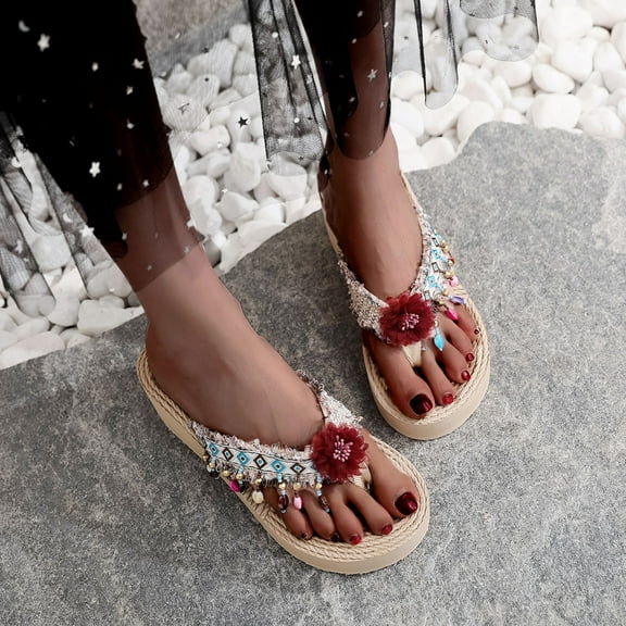 Floenr Flip Flops for Women,Women Open Toe Slippers Shoes Comfy Sandals Casual Comfortable Beach Sandals