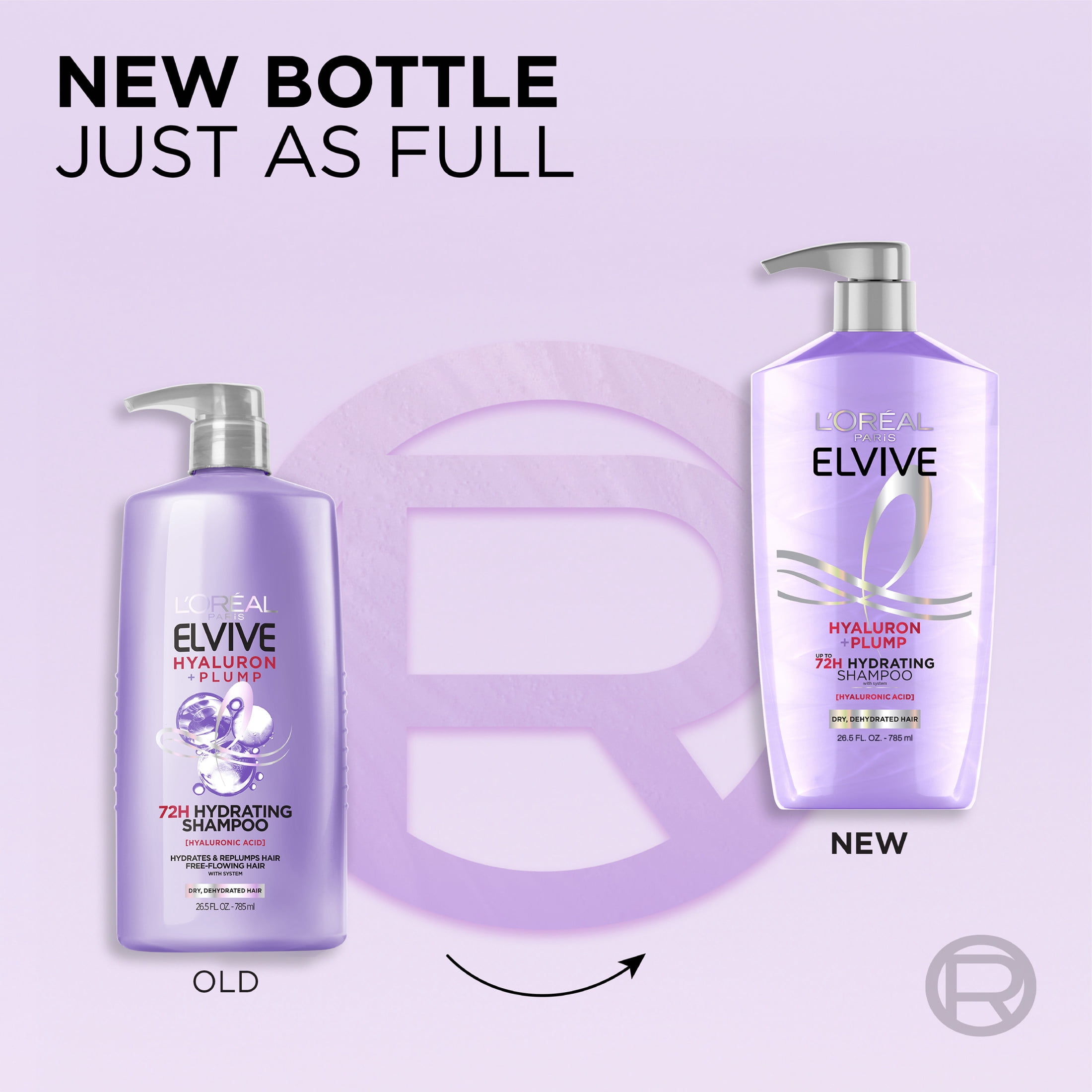 L'Oreal Paris Elvive Hyaluron Plump Squeeze Hydrating Shampoo, Moisturizing, 26.5 fl oz