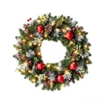 thumbnail image 2 of Lighted Christmas Front Door Wreath with Warm Lights Pinecone Berry, 2 of 7