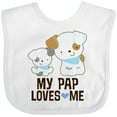 thumbnail image 3 of Inktastic My Pap Loves Me Grandson Puppy Boys Baby Bib, 3 of 4