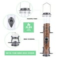 thumbnail image 6 of Urban Deco Metal Bird Feeder Tube Hanging Wild Bird Seed Feeder, Steel Hanger Great for Attracting Birds (Gray), 6 of 7