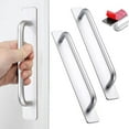 thumbnail image 1 of Tiradores adhesivos para puertas de gabinetes, diseño elegante, de aleación de aluminio, para pegar sin taladrar, para muebles, resistentes al óxido y a la corrosión, perfectos para gabinetes,, 1 of 5