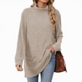 thumbnail image 2 of Towmus Women's Fall Sweatshirts Tunic Tops for Women Womens Turtleneck Oversized Long Sweater Dress Green Sweater, 2 of 6