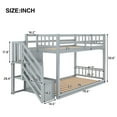 thumbnail image 5 of Kacho Bunk Bed, Twin Over Twin Low Bunk Bed, Wood Floor Bunk Bed with Ladder and Full-Length Guardrails, Floor Twin Size Bunk Bed Frame for Teens,Strong Support Slats, No Box Spring Need, Gray, 5 of 6