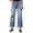 Light Blue, variant on MIXUE Jeans For Women Solid Color Wide Leg Pants Fringe Washed Ripped High Waisted Straight Leg Casual Pants Trousers Sportswear,Blue,S