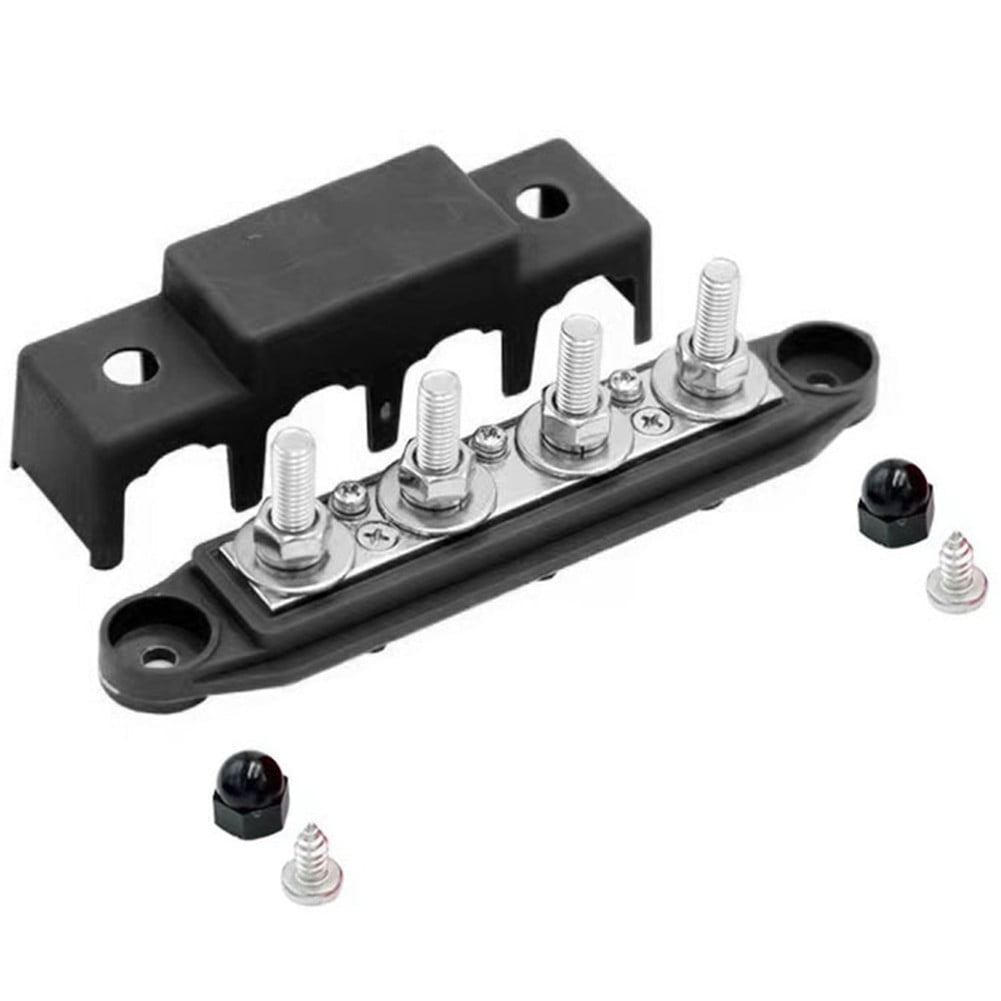 2Pcs 12V-48V Dc Busbar Distribution Block 250A Busbar with 4 X M8 Terminal Bolts