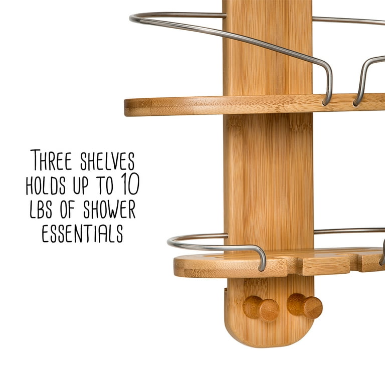 Bamboo Wood Shower Caddy, 24.8