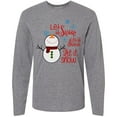 thumbnail image 3 of Inktastic Christmas Let It Snow Cute Snow Man with Snowflakes Long Sleeve T-Shirt, 3 of 5