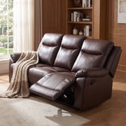 Lifestyle Furniture LSFGS4781 3 Piece Reclining Living Room or Office Sofa Set, Bonded Leather - Brown