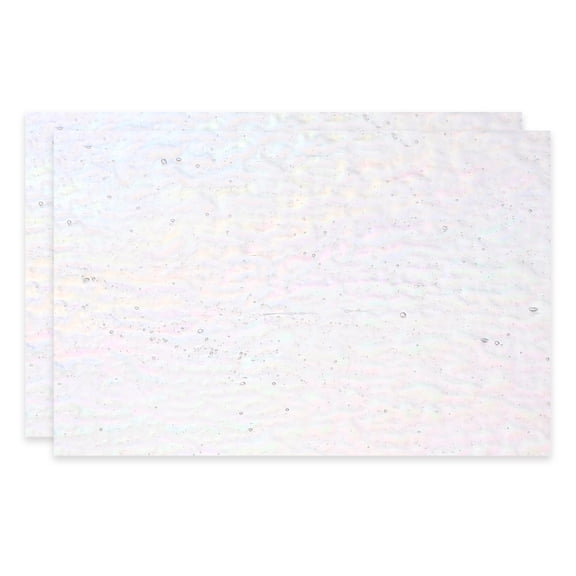 4 x 6 Inch Transparent Stained Glass Sheets, 2 Sheets Mosaic Glass Variety Pack Tiles for Art Supplies Crafts Projects, Transparent Waves