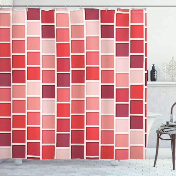 Geometric Shower Curtain, Tile Rectangle Square Cube Vertical Lines Geometrical Shapes Periodic