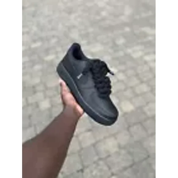 Nike Air Force 1 Black (Rope Laces) UK8 US9
