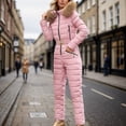 thumbnail image 2 of SRZYMJ Athletic Women's Jumpsuit Stylish Women's Hooded Jumpsuit with Large Collar Korean Design Slim Fit Insulated Winter Ski Suit for, 2 of 4