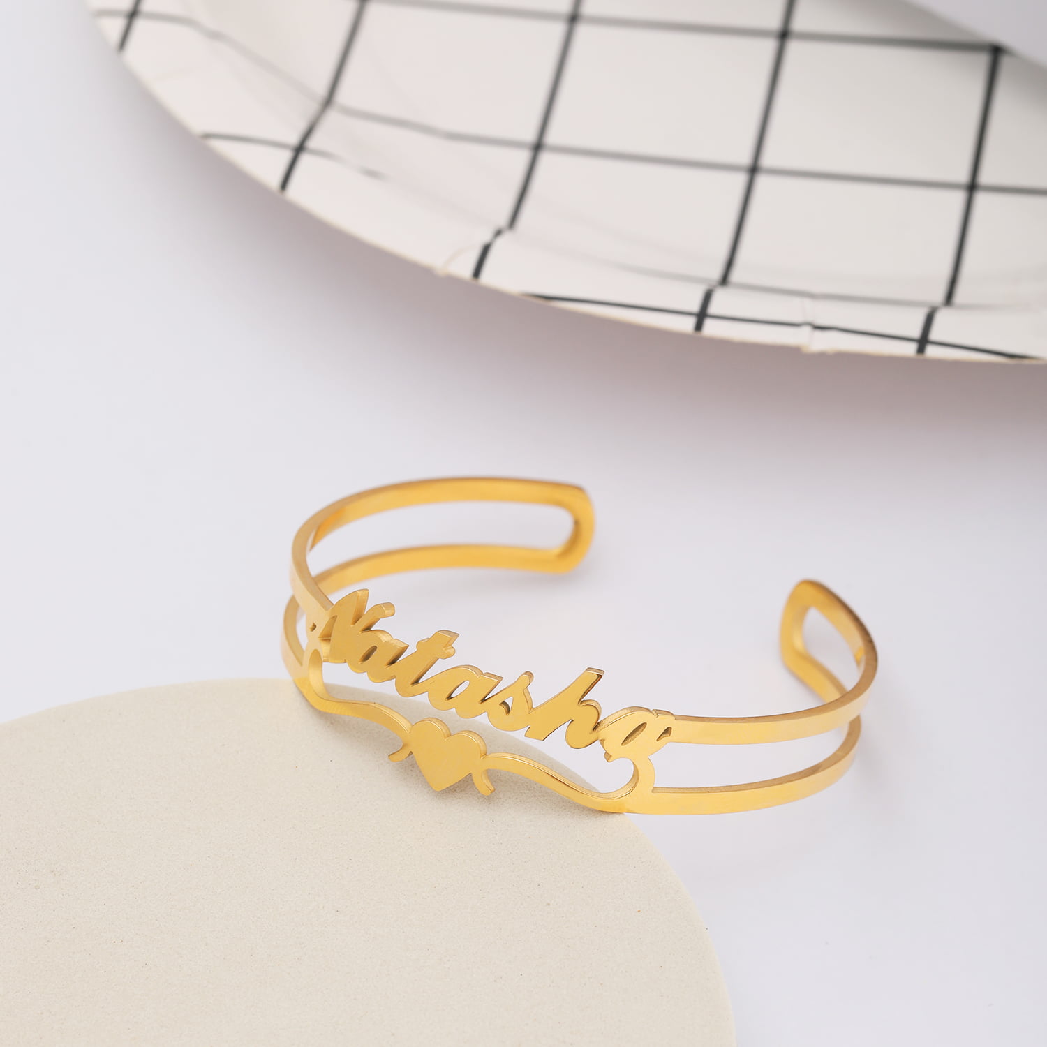 Personalised Golden True Love Cuff Bracelet – GIVA Jewellery