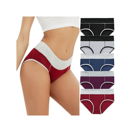

Unique Bargains Women s Plus Size 5 Packs High Rise Brief Stretchy Underwear