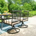 thumbnail image 3 of SUMMIT LIVING 9-Piece Outdoor Patio Dining Set with Large Square Table &  Swivel Chairs for 8, Black & Beige, 3 of 16