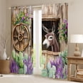 thumbnail image 3 of Homewish Cartoon Rustic Donkey Black Out Curtains for Kids, Western Green Cactus Curtains Pack of 2 (42x63 Each), Countryside Theme Bedroom Curtains, Blackout Curtains Bedroom Decor, 3 of 7