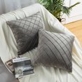 thumbnail image 1 of 2 Pcs Velvet Throw Pillow Covers Soft Square Throw Cushion Covers Super Soft Decorative Velvet Cushion Covers Square Throw Pillow Covers for Bed Couch Sofa Bench,20 x 20 Inch 50 x 50 cm Grey, 1 of 7