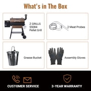 Z GRILLS Grill Elite ZPG-550B4 549 sq.in Wood Pellet Grill & Smoker, Latest PID 3.0 Controller, 2 Meat Probes, Auto Temperature Control, 8 in 1 BBQ- Bronze