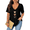 Black, variant on Women's Tops Summer Short Sleeve V-Neck Relaxed Gradient Heart Print Casual Shirt 1X-4X