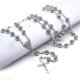 thumbnail image 5 of Collar de rosario católico Yashi para mujer y niña con cruz color plata, 5 of 5