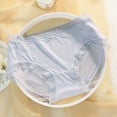 thumbnail image 2 of JGTDBPO Mid Waist Panties for Women Lace Traceless Thin Ice Seamless Silk Solid Color Ladies Regular Briefs Comfortable Breathable Underwear, 2 of 3