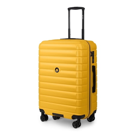 20 Inch Carry on Luggage for Airplane Lightweight Expandable Hardshell Suitcsae with Spinner Wheels and TSA Lock, Yellow, LA13601