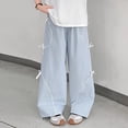 thumbnail image 7 of Glisme Little Girls Trousers Solid Color Autumn Loose Fit Girls Wide Leg Pants, 7 of 7