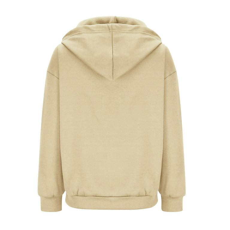 Full Zip-up Jackets with Pockets for Women Cotton Fleece Plain Hoodie  Outwear Drawstring Hooded Sweatshirt Coat (Medium, Pink 01)