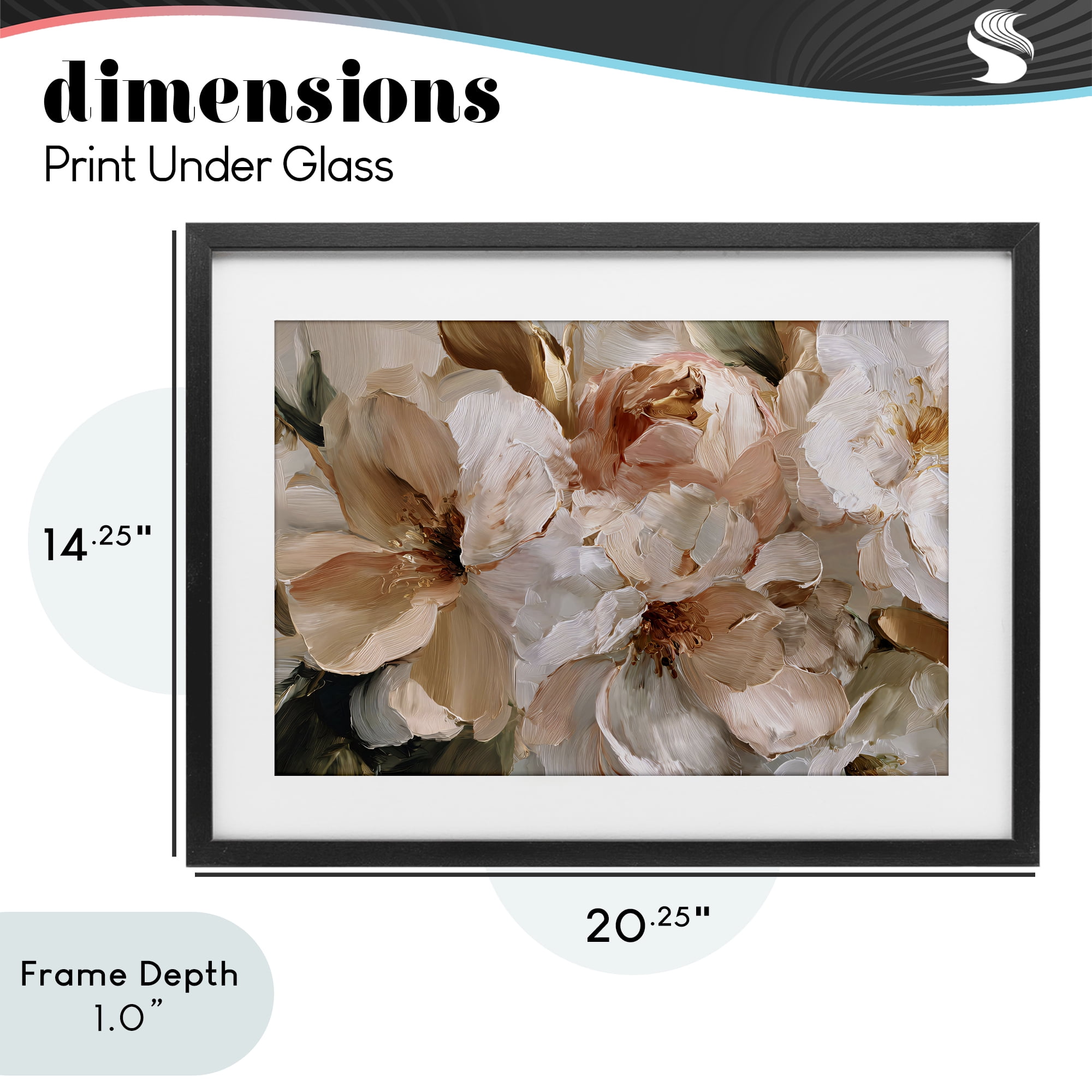 Stupell Industries Pink Brushstroke Petals Black Framed Print Under Glass, design by Jacky Ngan