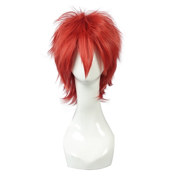 Unique Bargains Wigs for Women 14" Orange Wigs with Wig Cap Short Hair