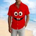 thumbnail image 5 of Zylanna Men's Casual Button Down Shirts, Breathable Funny Face Print Short Sleeve Vacation Summer Beach Shirts for Men Multicolor, 5 of 5