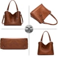 thumbnail image 3 of Sendefn Women Tote Bag Handbags Leather Hobo Shoulder Bags Top Handle Satchel Purse Set 2pcs, 3 of 12