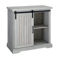 thumbnail image 3 of 32" Ferme Moderne Rainuré Porte Accent TV Stand - Gris Pierre, 3 of 5