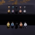 thumbnail image 6 of Screw Back Stud Earrings for Women Mens Hypoallergenic Stainless Steel Barbell Screw-on Backs Earring Studs 6MM Cubic Zirconia Inlaid Nickel Free Ear Studs (5 Colors), 6 of 6