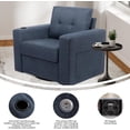 thumbnail image 6 of Tabaray Swivel Accent Chair, Recliner Armchair, Modern Round Barrel Chair with Storage Pocket, Single Sofa with Cup Holder and Cushion for Living Room, Bedroom, Guest Room, Office, 6 of 9