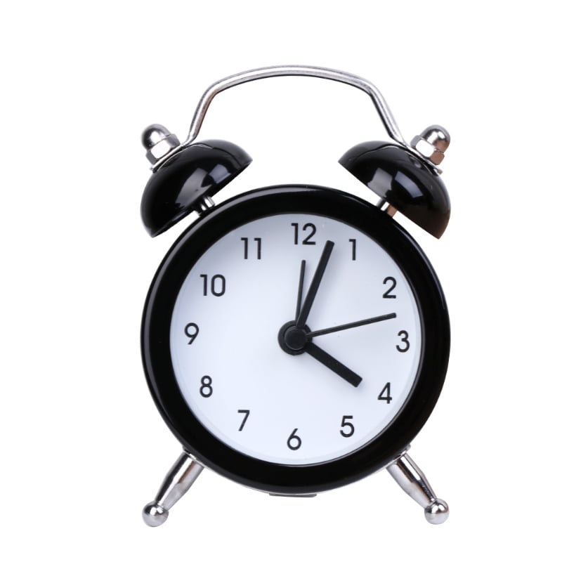 ZUARFY Portable Cute Mini Round Battery Alarm Clock Desktop Table