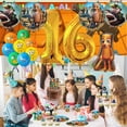 thumbnail image 5 of Tung Tung Sahur Birthday 16th Cups Party Supplies Plates Fans Decorations Cake Topper Decor, 5 of 6