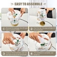 thumbnail image 4 of Modern Minimalist Cone Desk Lamp Antique Bronze Base & Linen Shade Bedside Table Lamp for Bedroom Living Room, Office, Dorm Watercolor Rabbit Pattern Small, 4 of 8